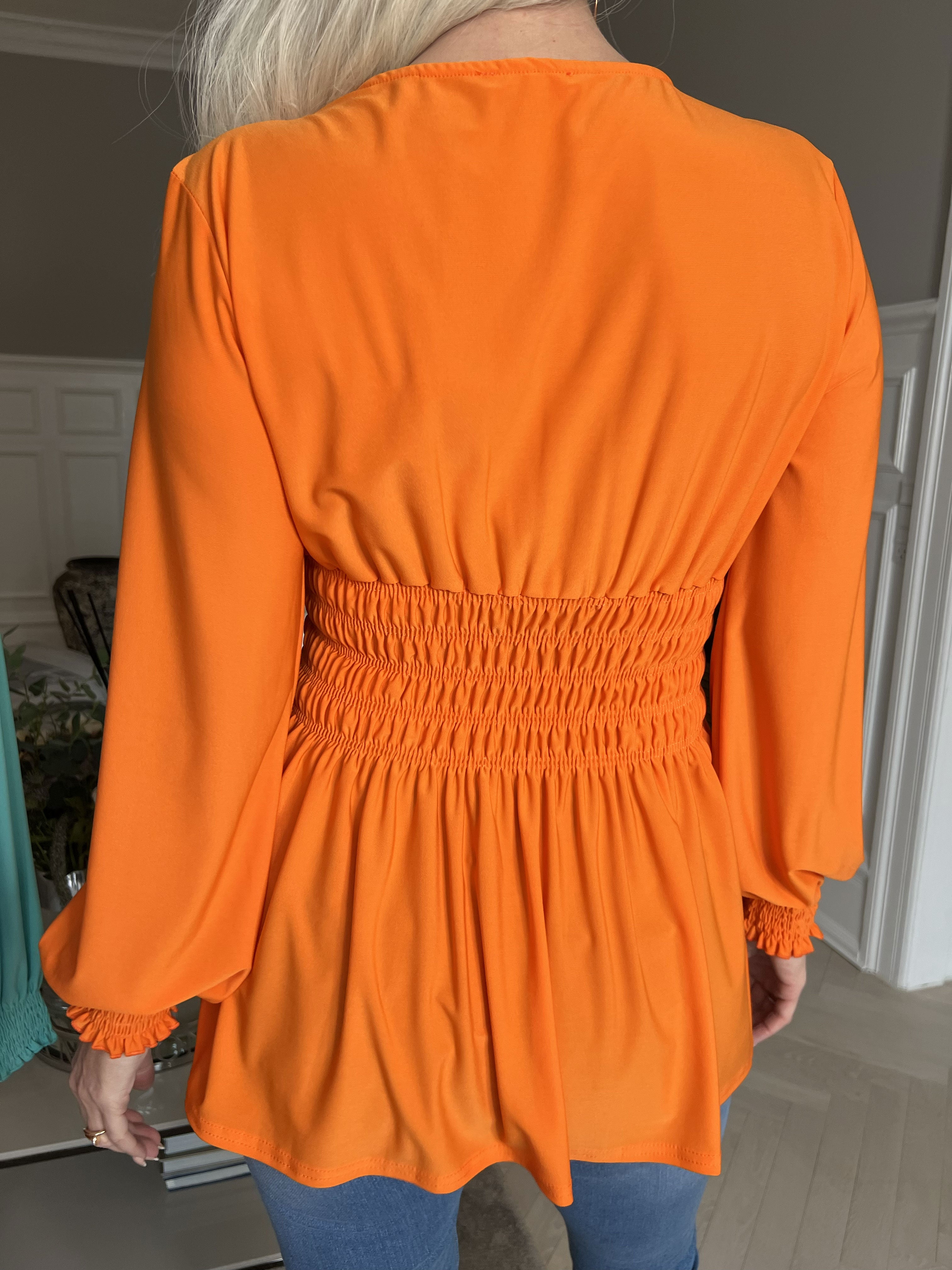 Pams Plain Shirt L/S - Bluse i elastisk stof med lange ærmer